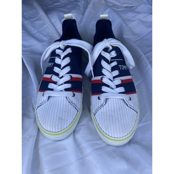 WOMEN'S TOMMY HILFIGER (TWOANA) RIBBED KNIT TEXTILE ATHLETIC SNEAKERS 9.5 - Picture 2 of 8
